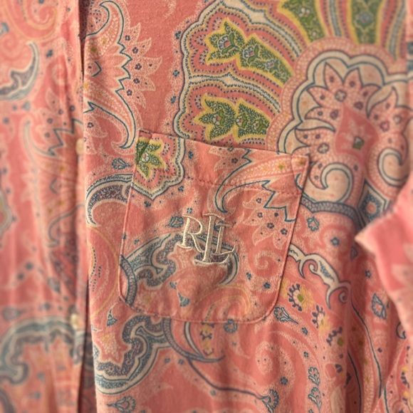 Lauren Ralph Lauren Paisley Sleep Shirt GUC M - Picture 5 of 8